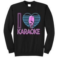 Karaoke Singer Heart 80s Retro I Love Karaoke Tall Sweatshirt