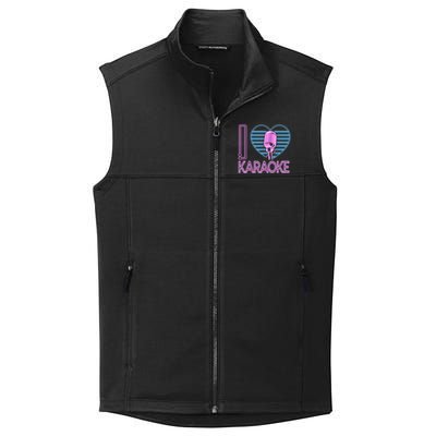 Karaoke Singer Heart 80s Retro I Love Karaoke Collective Smooth Fleece Vest