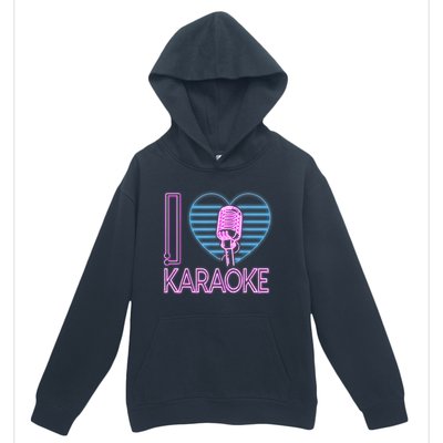 Karaoke Singer Heart 80s Retro I Love Karaoke Urban Pullover Hoodie