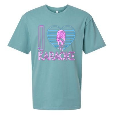 Karaoke Singer Heart 80s Retro I Love Karaoke Sueded Cloud Jersey T-Shirt