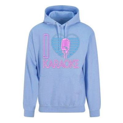 Karaoke Singer Heart 80s Retro I Love Karaoke Unisex Surf Hoodie