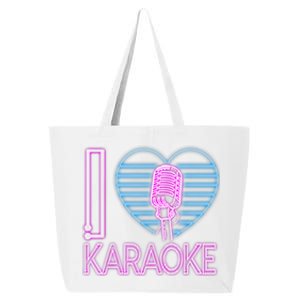 Karaoke Singer Heart 80s Retro I Love Karaoke 25L Jumbo Tote