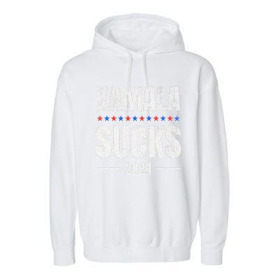 Kamala Sucks Harris President Election 2024 Trump Halloween Garment-Dyed Fleece Hoodie