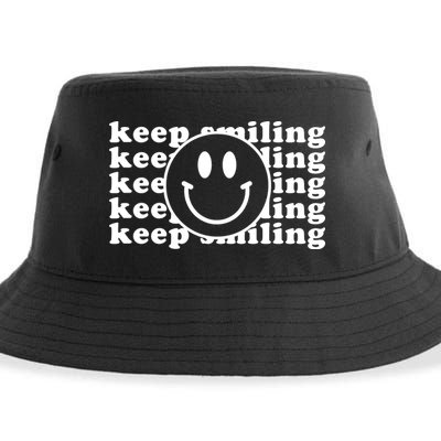 Keep Smiling Happy Face Sustainable Bucket Hat