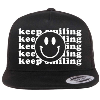 Keep Smiling Happy Face Flatbill Hat