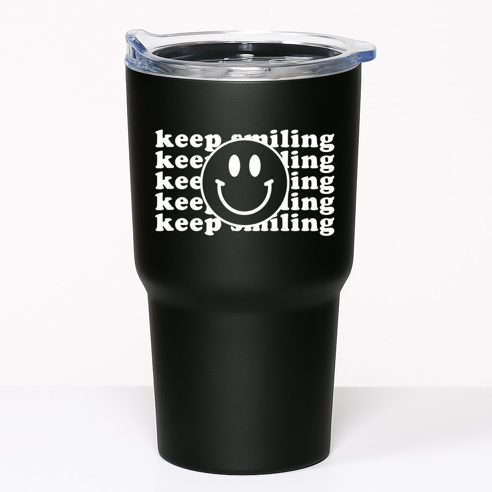 Keep Smiling Happy Face Tumbler