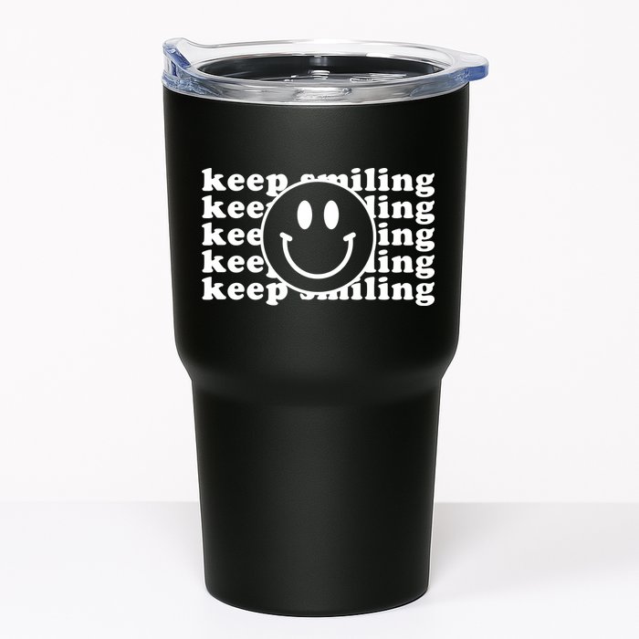 Keep Smiling Happy Face Tumbler