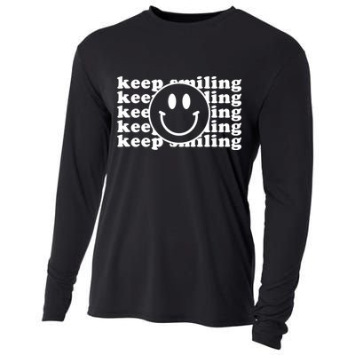 Keep Smiling Happy Face Cooling Performance Long Sleeve Crew