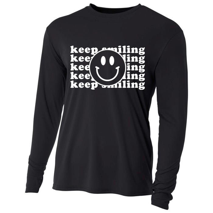 Keep Smiling Happy Face Cooling Performance Long Sleeve Crew