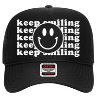 Keep Smiling Happy Face Trucker Hat