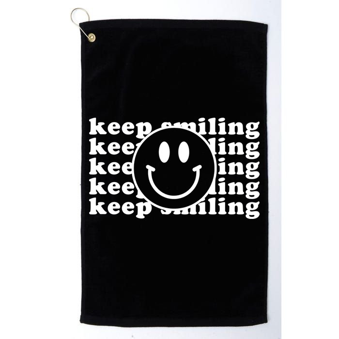 Keep Smiling Happy Face Golf Towel