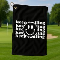 Keep Smiling Happy Face Golf Towel