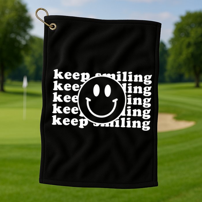 Keep Smiling Happy Face Golf Towel