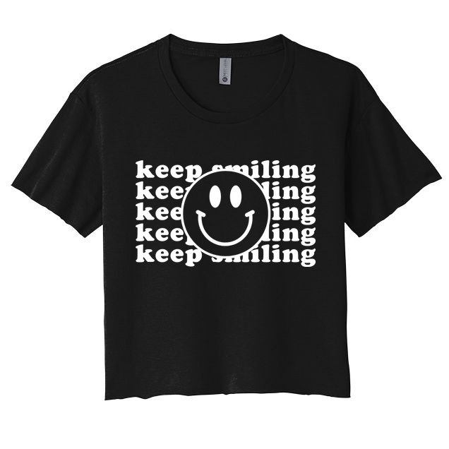 Keep Smiling Happy Face Crop Top