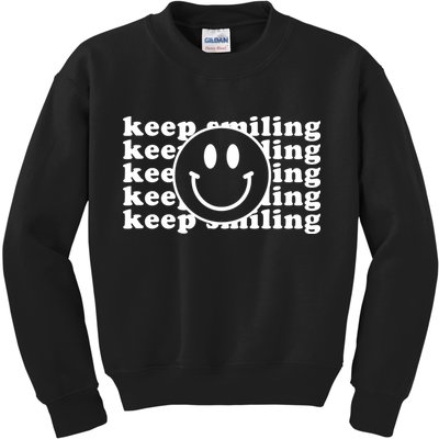 Keep Smiling Happy Face Kids Sweatshirt