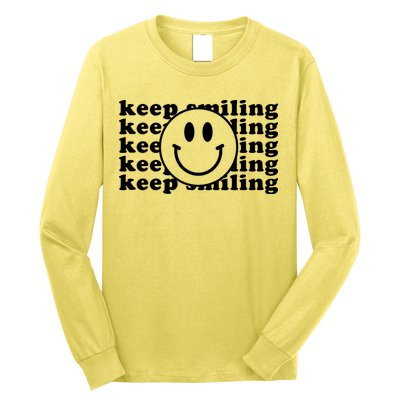 Keep Smiling Happy Face Long Sleeve Shirt