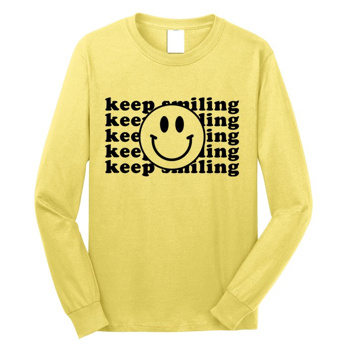 Keep Smiling Happy Face Long Sleeve Shirt