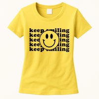 Keep Smiling Happy Face Womens T-Shirt