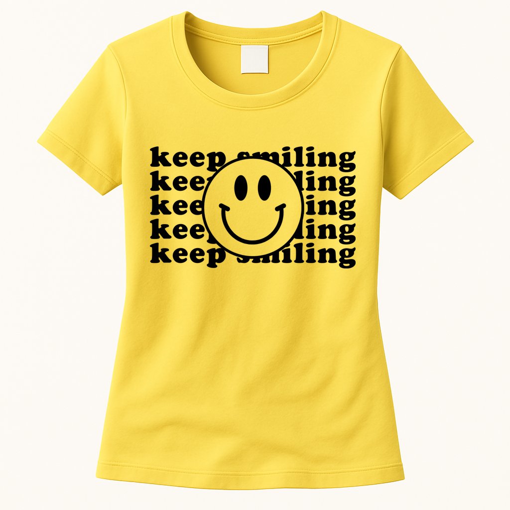 Keep Smiling Happy Face Womens T-Shirt