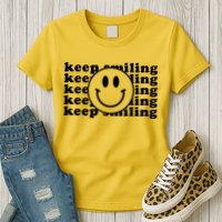 Keep Smiling Happy Face Womens T-Shirt