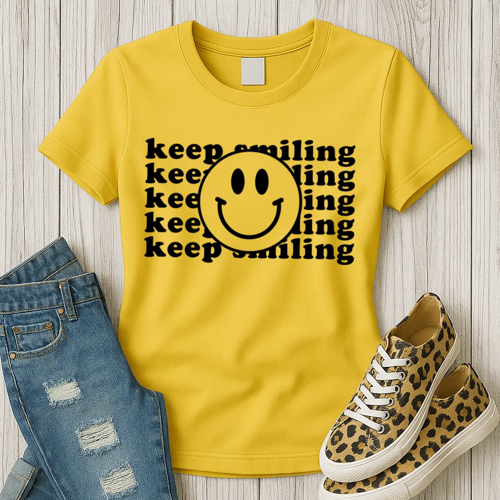 Keep Smiling Happy Face Womens T-Shirt