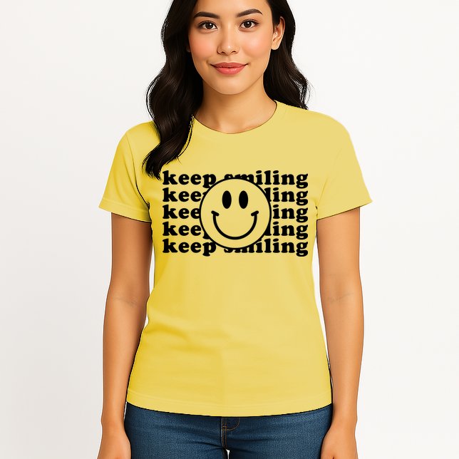 Keep Smiling Happy Face Womens T-Shirt