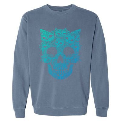 Kitten Skeleton Halloween Costume Skull Cats Gift Garment-Dyed Sweatshirt