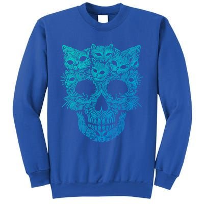 Kitten Skeleton Halloween Costume Skull Cats Gift Sweatshirt