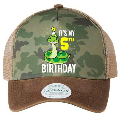 Kids Snakes Its My 5th Birthday 5 Year Old Birthday Legacy Tie Dye Trucker Hat