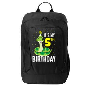 Kids Snakes Its My 5th Birthday 5 Year Old Birthday City Backpack