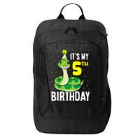 Kids Snakes Its My 5th Birthday 5 Year Old Birthday City Backpack