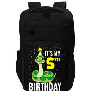 Kids Snakes Its My 5th Birthday 5 Year Old Birthday Impact Tech Backpack