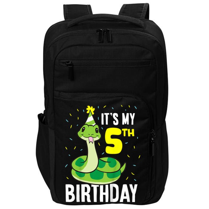 Kids Snakes Its My 5th Birthday 5 Year Old Birthday Impact Tech Backpack