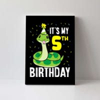 Kids Snakes Its My 5th Birthday 5 Year Old Birthday Canvas