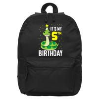 Kids Snakes Its My 5th Birthday 5 Year Old Birthday 16 in Basic Backpack