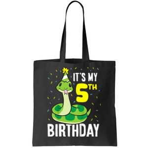 Kids Snakes Its My 5th Birthday 5 Year Old Birthday Tote Bag