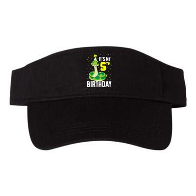 Kids Snakes Its My 5th Birthday 5 Year Old Birthday Valucap Bio-Washed Visor