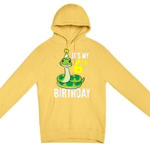 Kids Snakes Its My 6th Birthday 6 Year Old Birthday Premium Pullover Hoodie