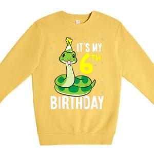 Kids Snakes Its My 6th Birthday 6 Year Old Birthday Premium Crewneck Sweatshirt