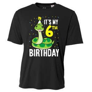 Kids Snakes Its My 6th Birthday 6 Year Old Birthday Cooling Performance Crew T-Shirt