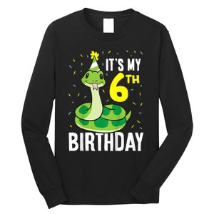 Kids Snakes Its My 6th Birthday 6 Year Old Birthday Long Sleeve Shirt