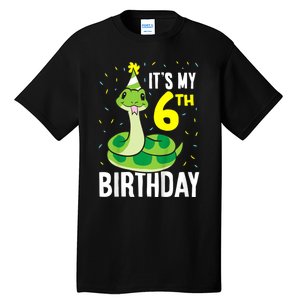 Kids Snakes Its My 6th Birthday 6 Year Old Birthday Tall T-Shirt