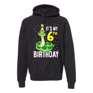 Kids Snakes Its My 6th Birthday 6 Year Old Birthday Premium Hoodie