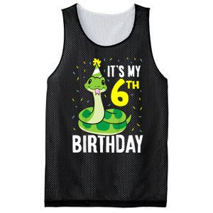 Kids Snakes Its My 6th Birthday 6 Year Old Birthday Mesh Reversible Basketball Jersey Tank