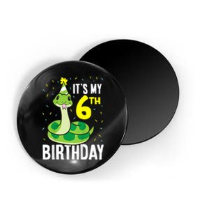 Kids Snakes Its My 6th Birthday 6 Year Old Birthday Magnet