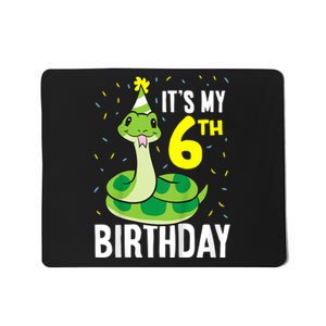 Kids Snakes Its My 6th Birthday 6 Year Old Birthday Mousepad