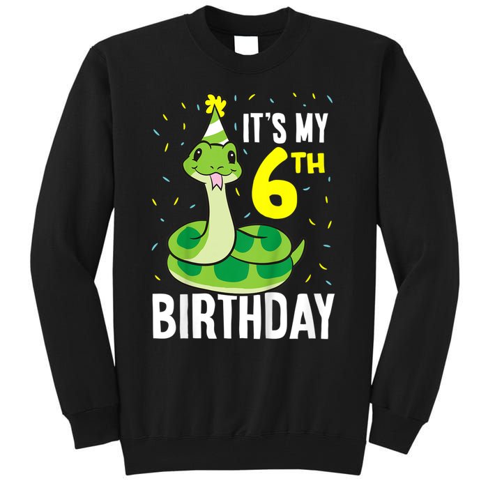 Kids Snakes Its My 6th Birthday 6 Year Old Birthday Tall Sweatshirt