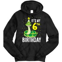 Kids Snakes Its My 6th Birthday 6 Year Old Birthday Tie Dye Hoodie