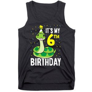 Kids Snakes Its My 6th Birthday 6 Year Old Birthday Tank Top