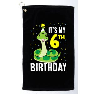 Kids Snakes Its My 6th Birthday 6 Year Old Birthday Platinum Collection Golf Towel